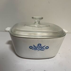 Vintage Corning Ware Blue Cornflower 60 oz Casserole Dish with Glass Lid